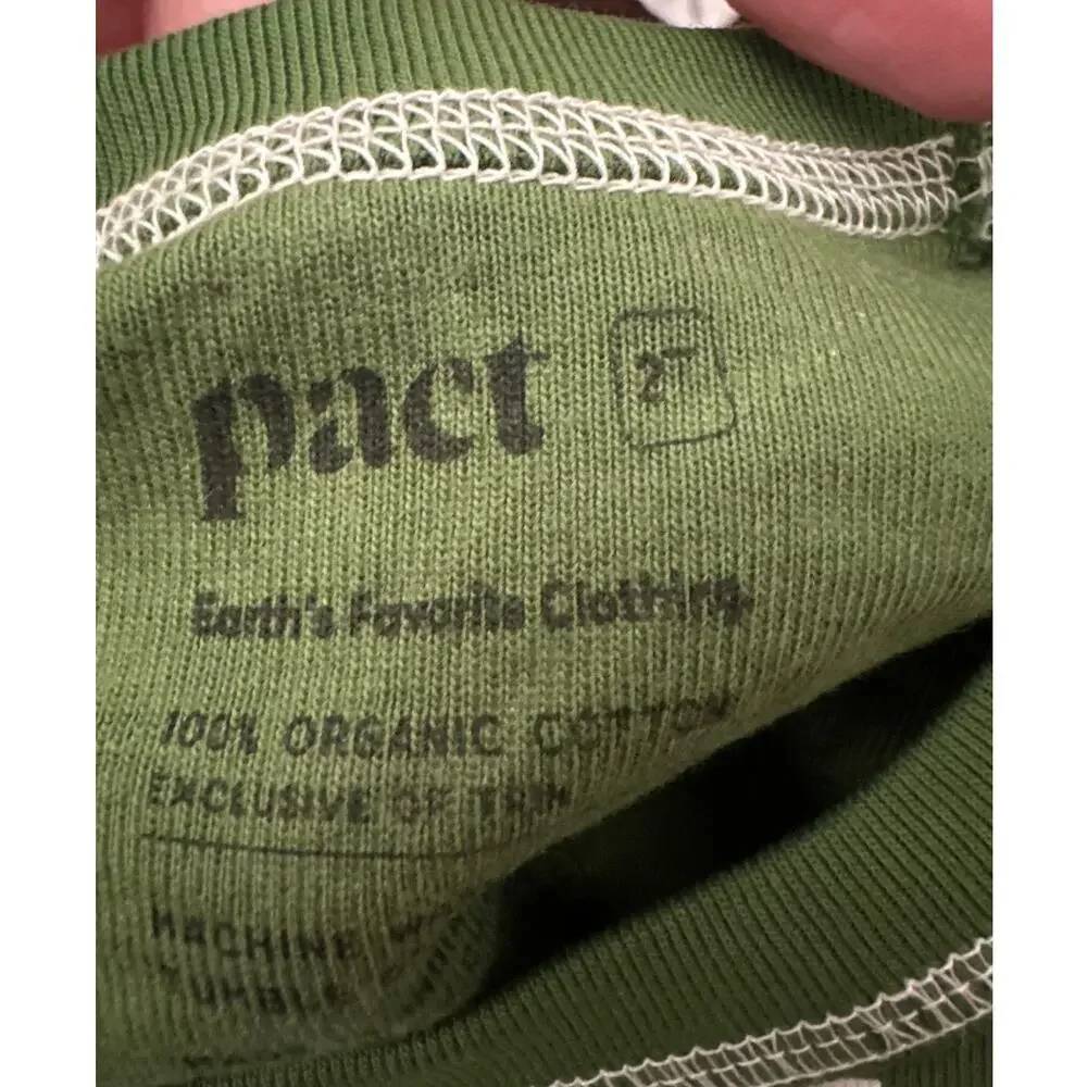 Pact Kids 2 Piece Tree Print Organic Cotton Pajama Set Size 2T New